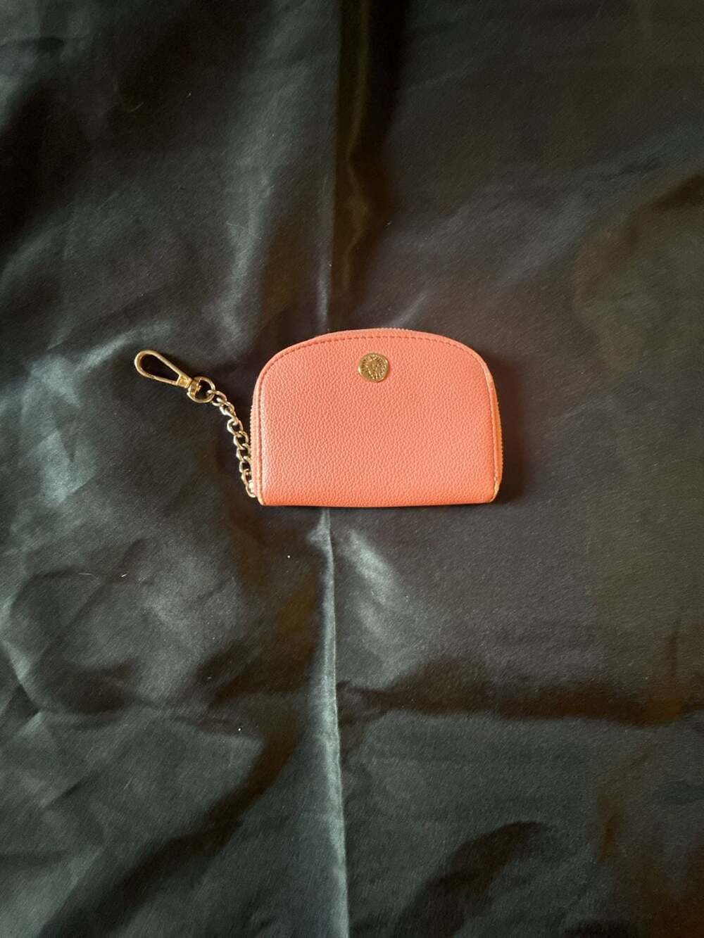Anne Klein Textured Coral Coin Purse Wallet with Keychain